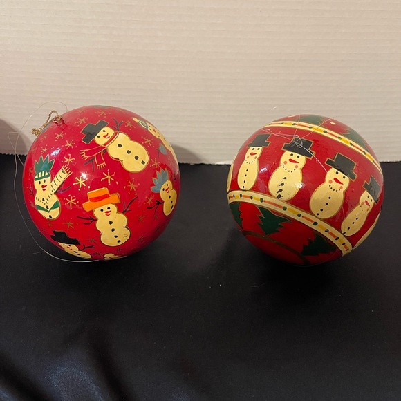 Other - Charming Snowman Ornaments - Red and Gold